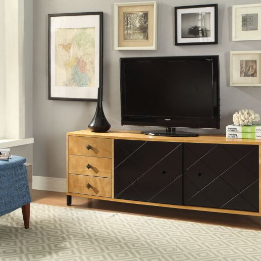 Honna TV Console in Natural & Black - Acme Furniture 90175