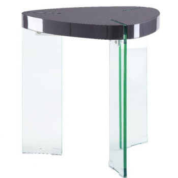Noland End Table in Gray High Gloss & Clear Glass - Acme Furniture 84917