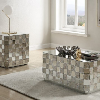 Nasa Coffee Table in Mirrored & Mother of Pearl - Acme Furniture 84905