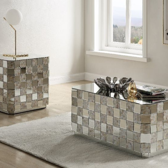 Nasa Coffee Table in Mirrored & Mother of Pearl - Acme Furniture 84905