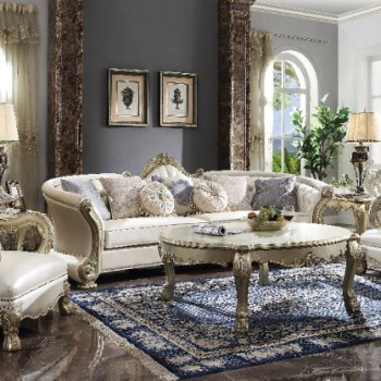 Dresden II Coffee Table in Gold Patina & Bone - Acme Furniture 84875