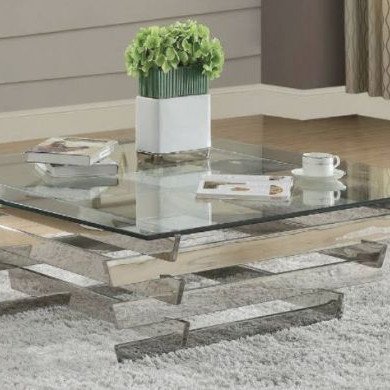 Salonius Coffee Table in Stainless Steel & Clear Glass - Acme Furniture 84610