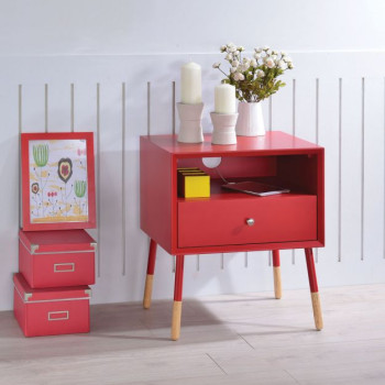 Sonria II End Table in Red & Natural - Acme Furniture 84451