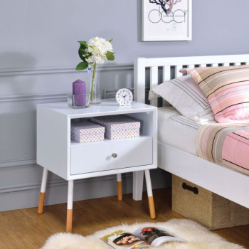 Sonria II End Table in White & Natural - Acme Furniture 84450