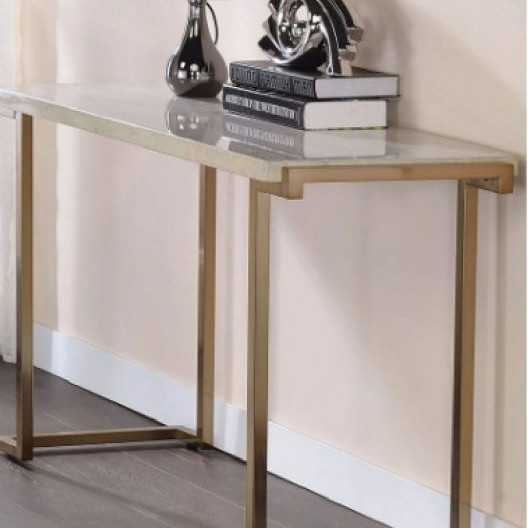 Boice II Sofa Table in Faux Marble & Champagne - Acme Furniture 82873