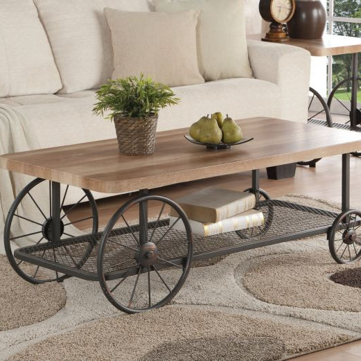 Francie Coffee Table in Oak & Antique Gray - Acme Furniture 82860