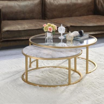 Shanish Collection 81110 2 PC Nesting Table Set