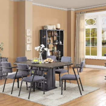 Cargo Dining Table in Antique Walnut & Gunmetal - Acme Furniture 77900