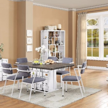 Cargo Dining Table in Antique Walnut & White - Acme Furniture 77880