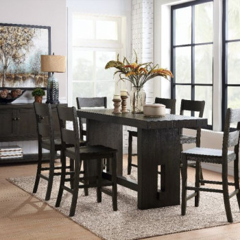 Haddie Counter Height Table in Distressed Walnut - Acme Furniture 72220