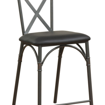 Itzel 2 Black PU Leather/Metal Counter Height Chairs