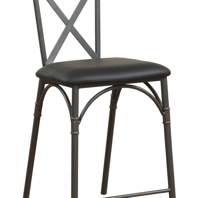 Itzel 2 Black PU Leather/Metal Counter Height Chairs