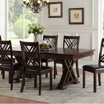 71855+71857*6 7PC SETS Katrien Rectangular Dining Table + 6 Side Chairs
