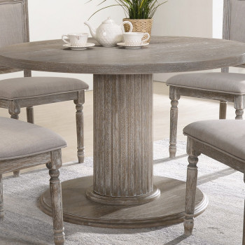 Gabrian Reclaimed Grey Wood Round Dining Table