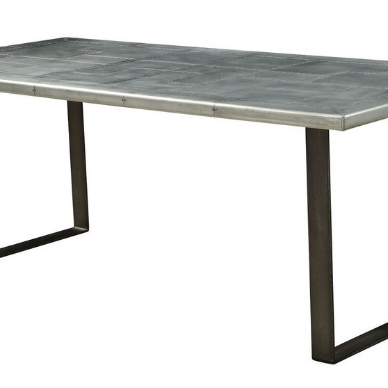 Kaylia Aluminum/Gunmetal Iron/Wood Dining Table