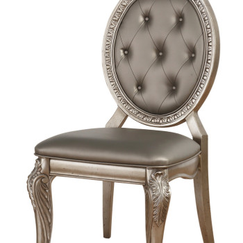 Northville 2 Antique Gold PU Leather Side Chairs