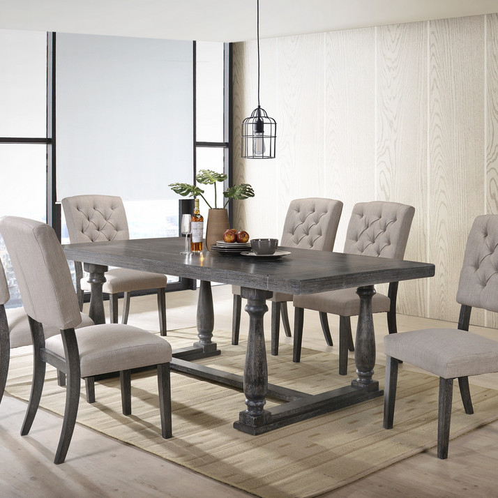 66190+66192*6 7PC SETS Bernard Dining Table + 6 Side Chairs