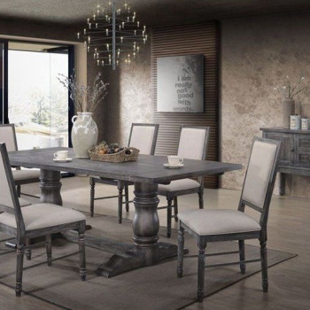 66180+66182*6 7PC SETS Leventis Dining Table + 6 Side Chairs
