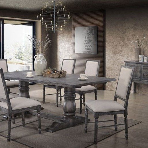 66180+66182*6 7PC SETS Leventis Dining Table + 6 Side Chairs