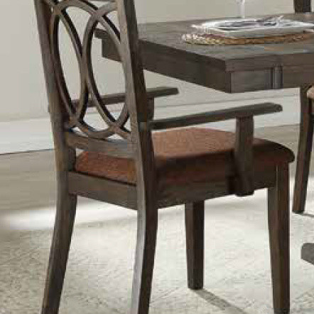 Jameson 2 Brown Fabric/Espresso Wood Arm Chairs by Acme