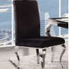 Fabiola 2 Black Fabric/Chrome Stainless Steel Side Chairs by Acme