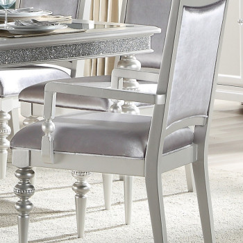 Maverick 2 Platinum Fabric/Wood Arm Chairs by Acme