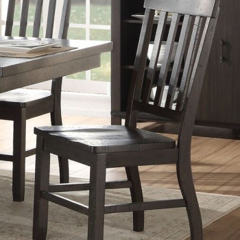 Maisha 2 Rustic Walnut Finish Wood Side Chairs by Acme