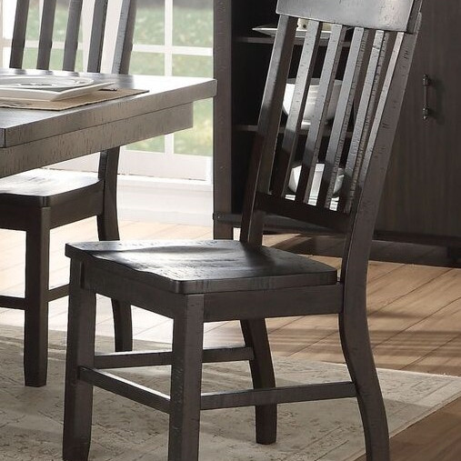 Maisha 2 Rustic Walnut Finish Wood Side Chairs by Acme