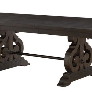 Maisha Rustic Walnut Finish Wood Rectangular Dining Table by Acme