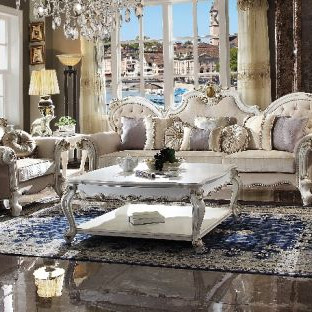 Picardy Oversized Sofa in Fabric & Antique Pearl - Acme Furniture 55465