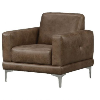 Reagan Chair in 2-Tone Mocha Polished Microfiber - Acme Furniture 55087