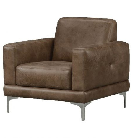 Reagan Chair in 2-Tone Mocha Polished Microfiber - Acme Furniture 55087