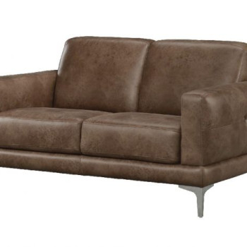 Reagan Loveseat in 2-Tone Mocha Polished Microfiber - Acme Furniture 55086
