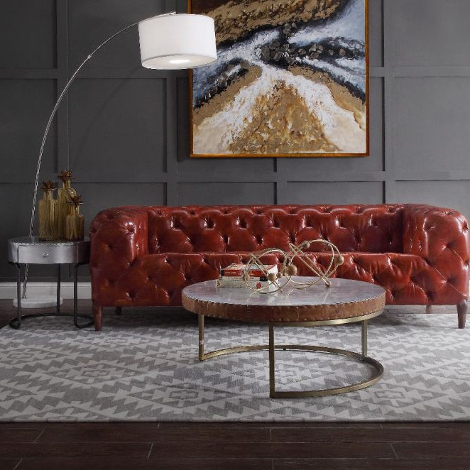 Orsin Sofa in Merlot Top Grain Leather - Acme Furniture 55070