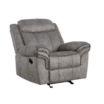 Zubaida Glider Recliner in 2-Tone Gray Velvet - Acme Furniture 55027