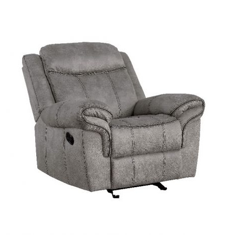 Zubaida Glider Recliner in 2-Tone Gray Velvet - Acme Furniture 55027