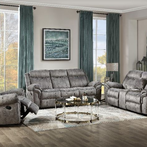 Zubaida Sofa (Glider & Motion) in 2-Tone Gray Velvet - Acme Furniture 55025