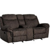 Zubaida Loveseat w/Console (Glider & Motion) in 2-Tone Chocolate Velvet - Acme Furniture 55021