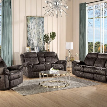 Zubaida Sofa (Glider & Motion) in 2-Tone Chocolate Velvet - Acme Furniture 55020