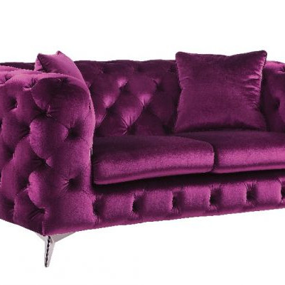 Atronia Loveseat in Purple Fabric