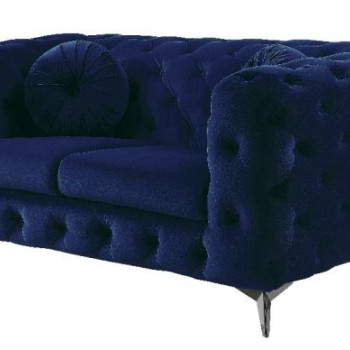 Atronia Loveseat in Blue Fabric