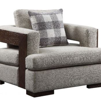 Niamey Chair w/1 Pillow in Fabric & Cherry