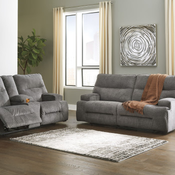 45302 Coombs 2PC SETS 2 Seat Reclining Sofa + DBL Rec Loveseat w/Console