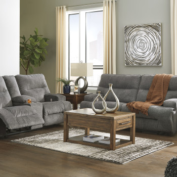 45302 Coombs 2PC SETS 2 Seat Reclining Power Sofa + DBL REC PWR Loveseat w/Console