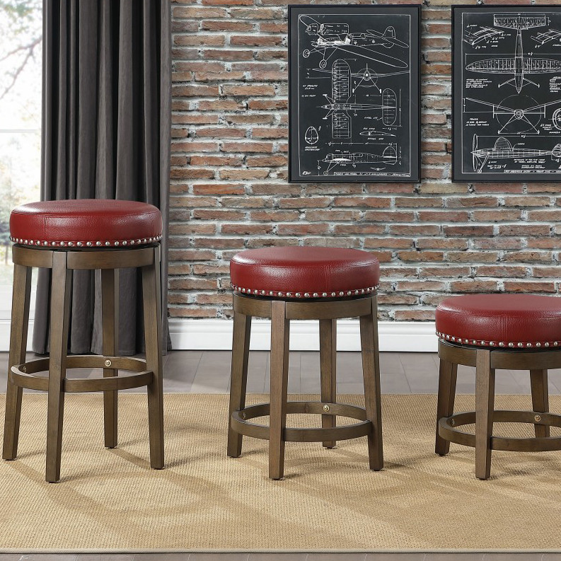 5681RED-29 Round Swivel Pub Height Stool, Red Westby