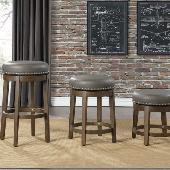 5681GRY-18 Round Swivel Stool, Gray Westby