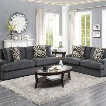 9404DG-2+3 Love Seat with 2 Pillows and Sofa with 4 Pillows Orofino