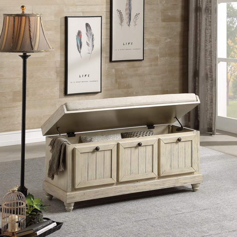 4586W Bench, White Finish Woodwell