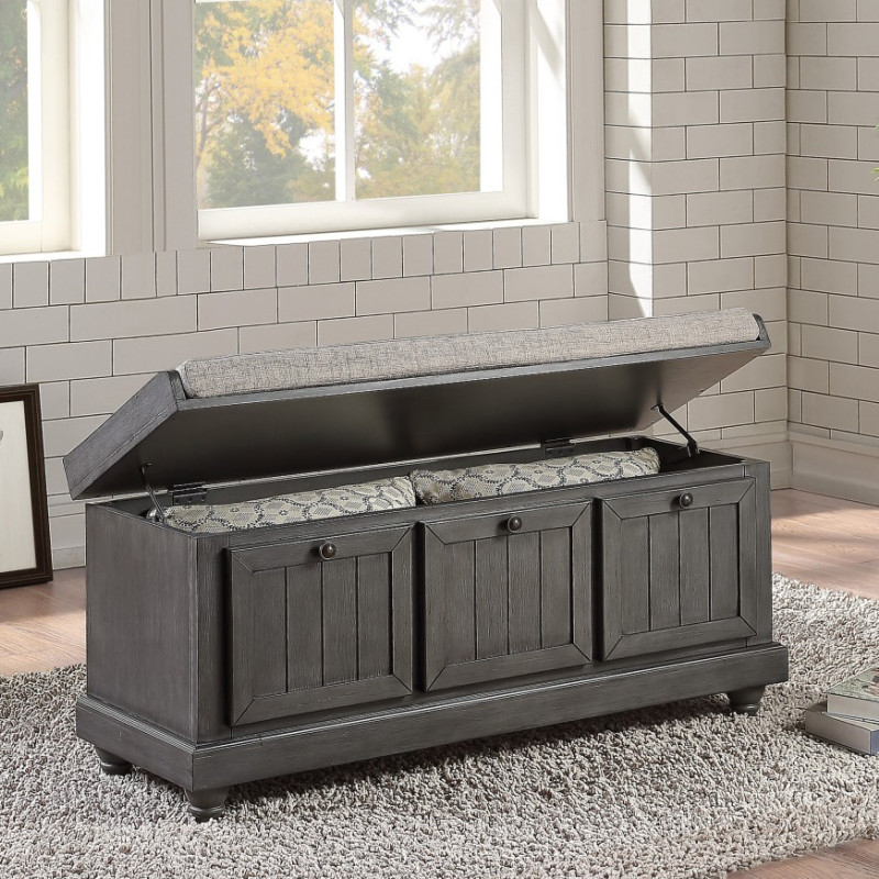4586DG Bench, Dark Gray Finish Woodwell