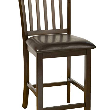554-C Capitola Espresso Pub Chair with Faux Leather Cushion